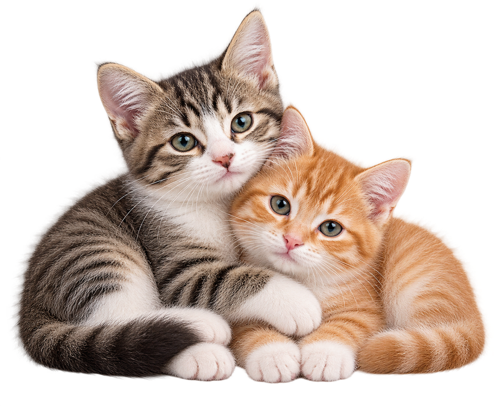 Dos gatitos acurrucados
